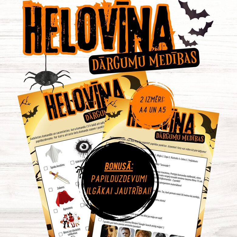 Spēle Helovīna Dārgumu Medības, jeb Scavenger Hunt, digitāls PDF fails